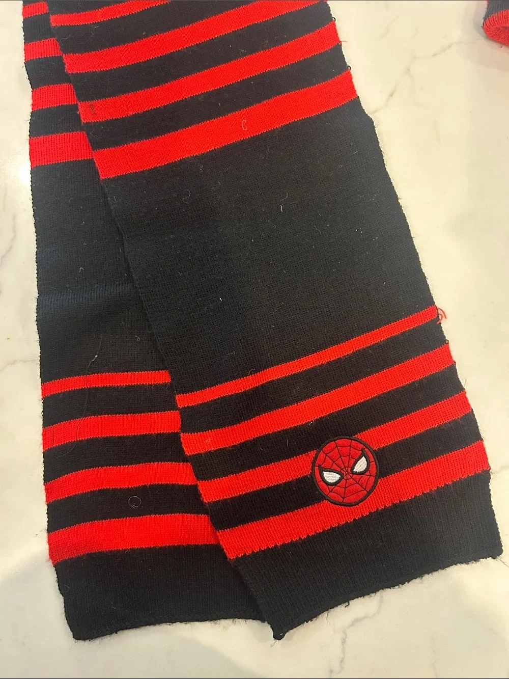 Spiderman Black & Red Striped Beanie and Neck Warmer Set